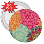 Art Abstract Pattern 3  Buttons (100 pack)  Front