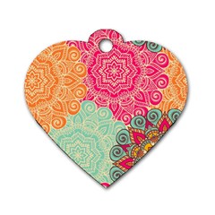 Art Abstract Pattern Dog Tag Heart (two Sides) by Sapixe