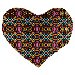 Colorful-20 Large 19  Premium Heart Shape Cushions by ArtworkByPatrick