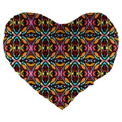 Colorful-20 Large 19  Premium Flano Heart Shape Cushions by ArtworkByPatrick