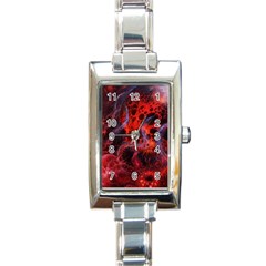 Art Space Abstract Red Line Rectangle Italian Charm Watch by Sapixe