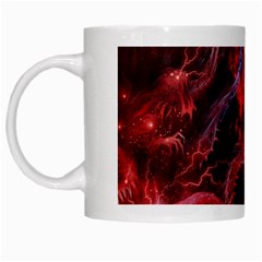 Art Space Abstract Red Line White Mugs by Sapixe