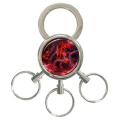 Art Space Abstract Red Line 3-ring Key Chains by Sapixe