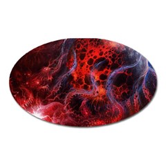 Art Space Abstract Red Line Oval Magnet by Sapixe