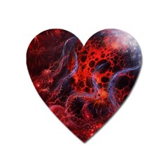 Art Space Abstract Red Line Heart Magnet by Sapixe