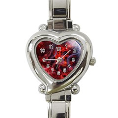 Art Space Abstract Red Line Heart Italian Charm Watch by Sapixe