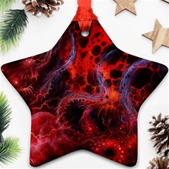 Art Space Abstract Red Line Star Ornament (two Sides)