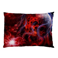 Art Space Abstract Red Line Pillow Case by Sapixe