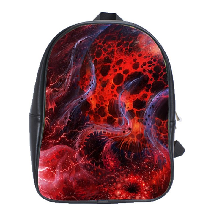 Art Space Abstract Red Line School Bag (Large)