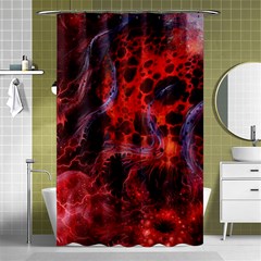 Art Space Abstract Red Line Shower Curtain 48  X 72  (small)  by Sapixe