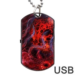 Art Space Abstract Red Line Dog Tag Usb Flash (one Side) by Sapixe