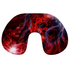 Art Space Abstract Red Line Travel Neck Pillows by Sapixe