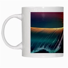 Art Sunset Beach Sea Waves White Mugs by Sapixe