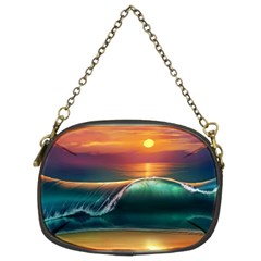 Art Sunset Beach Sea Waves Chain Purses (two Sides)  by Sapixe