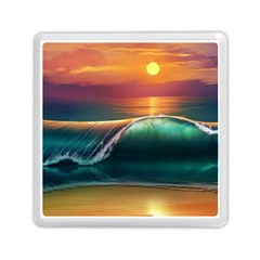 Art Sunset Beach Sea Waves Memory Card Reader (square)  by Sapixe