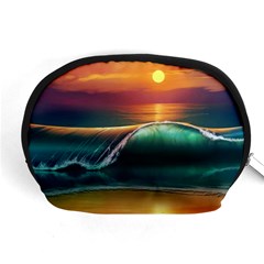 Art Sunset Beach Sea Waves Accessory Pouches (medium)  by Sapixe