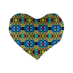 Colorful-22 Standard 16  Premium Heart Shape Cushions by ArtworkByPatrick