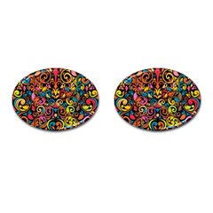 Art Traditional Pattern Cufflinks (oval) by Sapixe