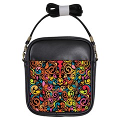 Art Traditional Pattern Girls Sling Bags by Sapixe