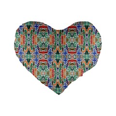 Colorful-23 Standard 16  Premium Flano Heart Shape Cushions by ArtworkByPatrick