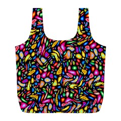 Artwork By Patrick-colorful-24 Full Print Recycle Bags (l)  by ArtworkByPatrick