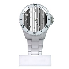 Barcode Pattern Plastic Nurses Watch by Sapixe