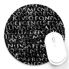 Antique Roman Typographic Pattern Round Mousepads by dflcprints