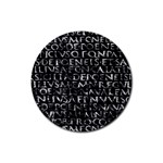 Antique Roman Typographic Pattern Rubber Round Coaster (4 pack)  Front