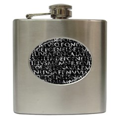 Antique Roman Typographic Pattern Hip Flask (6 Oz) by dflcprints