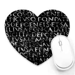 Antique Roman Typographic Pattern Heart Mousepads by dflcprints