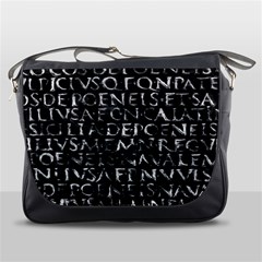 Antique Roman Typographic Pattern Messenger Bags by dflcprints