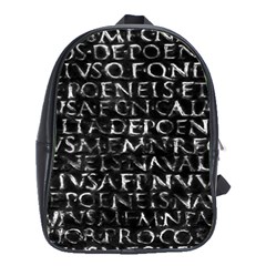 Antique Roman Typographic Pattern School Bag (xl) by dflcprints