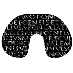 Antique Roman Typographic Pattern Travel Neck Pillows by dflcprints