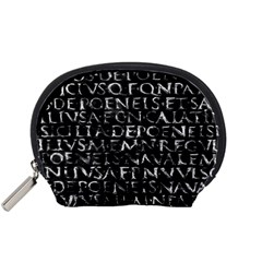 Antique Roman Typographic Pattern Accessory Pouches (small)  by dflcprints