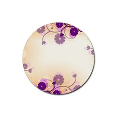 Background Floral Background Rubber Round Coaster (4 Pack)  by Sapixe