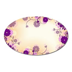 Background Floral Background Oval Magnet by Sapixe