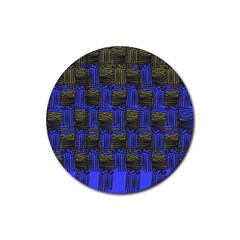 Basket Weave Rubber Coaster (round)  by Sapixe