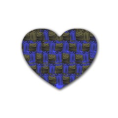 Basket Weave Rubber Coaster (heart)  by Sapixe