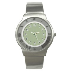 Background Pattern Green Stainless Steel Watch by Sapixe