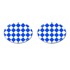 Blue White Diamonds Seamless Cufflinks (oval) by Sapixe