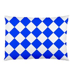 Blue White Diamonds Seamless Pillow Case by Sapixe