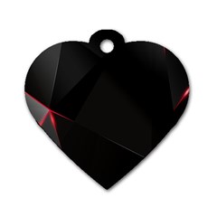 Black Light Dark Figures Dog Tag Heart (one Side) by Sapixe