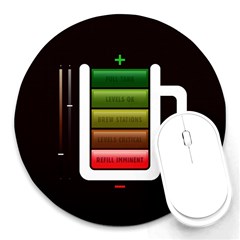 Black Energy Battery Life Round Mousepads by Sapixe