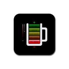 Black Energy Battery Life Rubber Coaster (square)  by Sapixe