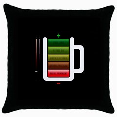 Black Energy Battery Life Throw Pillow Case (black) by Sapixe