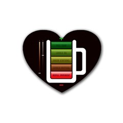 Black Energy Battery Life Rubber Coaster (heart)  by Sapixe