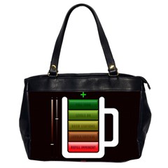 Black Energy Battery Life Office Handbags (2 Sides)  by Sapixe