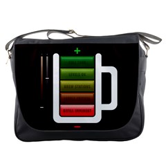 Black Energy Battery Life Messenger Bags by Sapixe