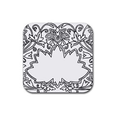 Bouquet Flower Decoration Pattern Rubber Coaster (square)  by Sapixe