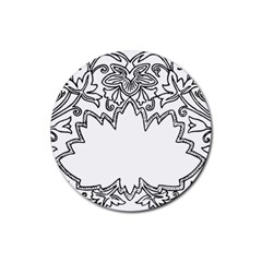 Bouquet Flower Decoration Pattern Rubber Coaster (round)  by Sapixe